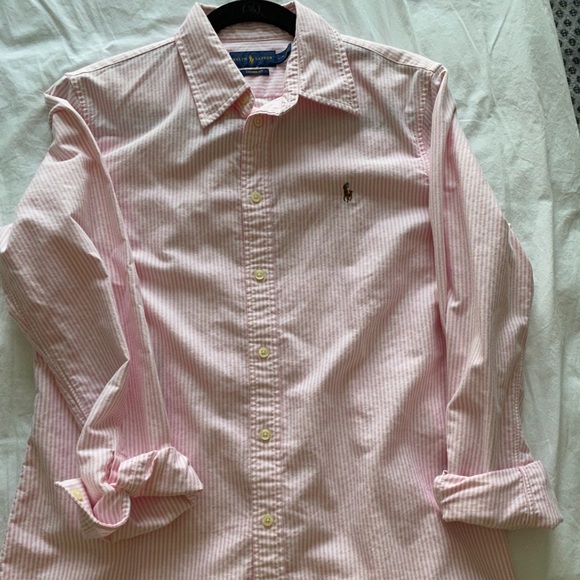 Ralph Lauren Custom Fit pink pinstripe button down - Picture 2 of 4